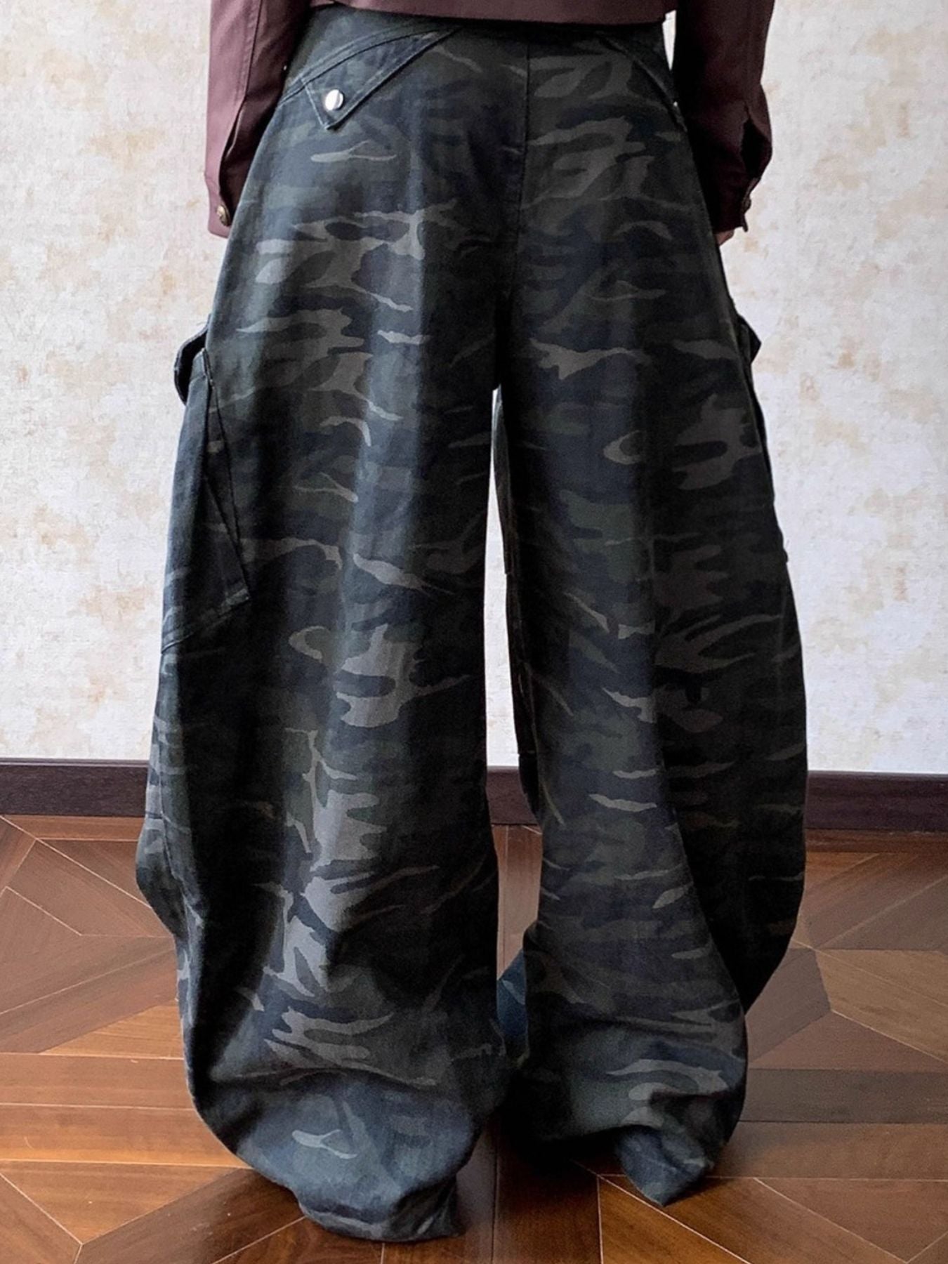 Men's Full Size Camo Print Wide Leg Jeans Plus Size