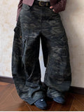 Men's Full Size Camo Print Wide Leg Jeans Plus Size